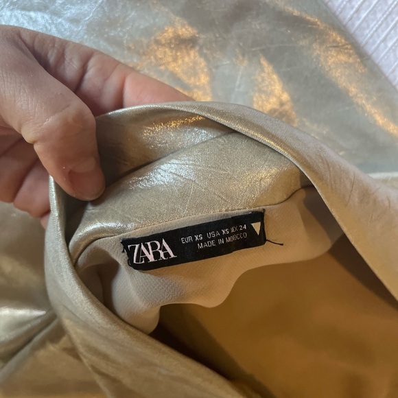 ZARA Silver Metallic Halter Mini Dress - Picture 8 of 10